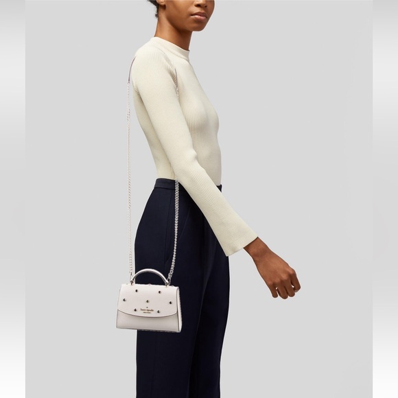♠️❤️ KATE SPADE ♥️♣️ NUEVA YORK CRYSTAL EMBELLISHED LEATHER CROSSBODY MINI BAG - Picture 6 of 7